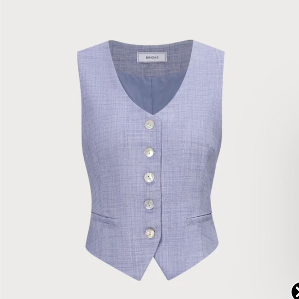 RIHOAS Sky Blue Textured Vest